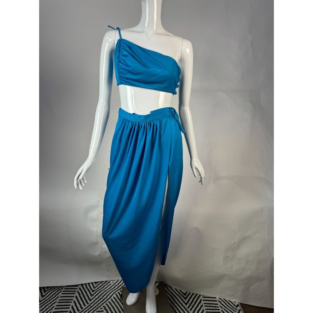 Vintage Fredericks Of Hollywood  2pc Outfit Size 9/10 With Asymmetrical Crop Top